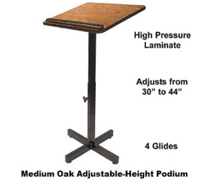 oaktop adjustable podium rental